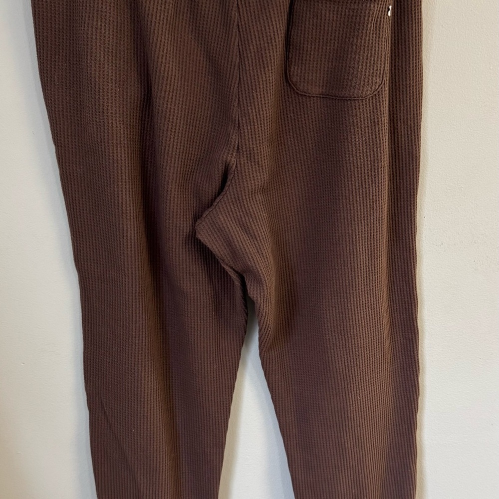 Aerie Brown Waffle Joggers - Picture 4 of 8
